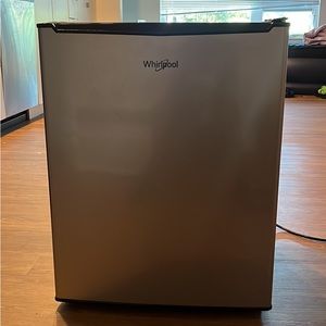 Mini Fridge, Stainless Steel, New ( Slightly used) Black, Grey